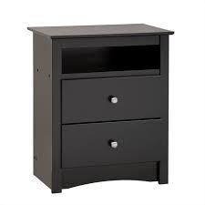 Spencer two drawer nightstand raw white cotton 16 finish 3 frame options. Prepac Sonoma Black Tall 2 Drawer Night Stand Bdc 2428