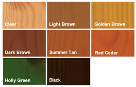 Wood Preservers And Exterior Wood Stains Colour Charts