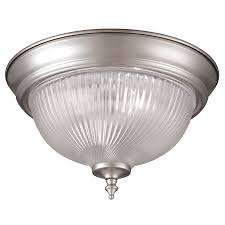 Project Source 11 In Brushed Nickel Traditional Flush Mount Light Lowes Com Flush Mount Lighting Flush Mount Ceiling Lights Flush Mount