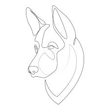 Shepherd One Line Dog Art By Addillum Dog Line Art Line Art Drawings Dog Line Drawing