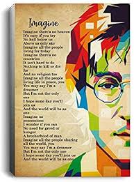 amazon com the beatles john lennon imagine lyrics portrait no framed 24 x 36 posters prints imagine lyrics beatles lyrics imagine john lennon