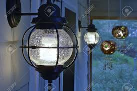Pair Of Exterior Compact Fluorescent Electric Light Fixtures Stock Photo Picture And Royalty Free Image Image 3033216