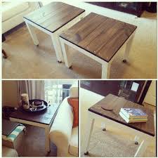 Ikea Hack Ikea Lack Side Tables Added Planks And Casters Versatility Ikea Lack Side Table Ikea Diy Home Projects