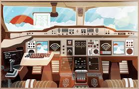 Lsc Retro Small1 Illustration Cockpit Retro Poster