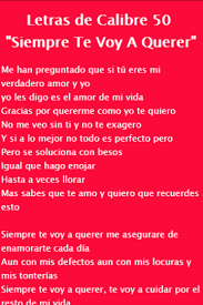 (letra y música de edén muñoz). Calibre 50 Siempre Te Voy A Querer Lyrics The Expert