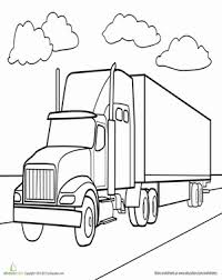 How to draw a mail truck. Semi Truck Worksheet Education Com