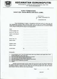 Contoh Surat Izin Usaha Mikro Dan Kecil Seputar Usaha Cute766