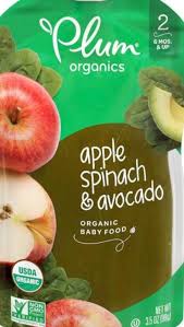 Plum Organics Stage 2 Apple Spinach Avocado Baby Food Pouch 3 5 Oz Fred Meyer