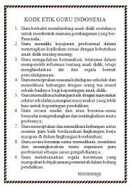 9 Kode Etik Guru Republik Indonesia Dalam Menjalankan Profesinya Matsan Saga