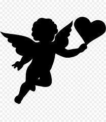 Baby Angel Clipart Black And White Cherub Cupid Silhouette Clip Art Angel Baby Png Download In 2020 Valentine Poster Silhouette Art Butterfly Black And White
