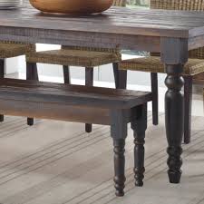 Industrial dining table and bench solid wood vintage rustic effect. Valerie Solid Wood Bench Grain Wood Furniture