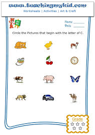 fun worksheets for kids circle the pictures that begin with the letter c
