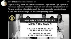 .organization (ngo) atau organisasi masyarakat sipil dalam penyusunan daftar pertanyaan debat kedua debat kedua pilpres akan digelar minggu (17/2/2019). Hadiri Debat Terbuka Ade Armando Ditanya Cuitan Soal Masuk Ui Nyogok