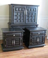 Black Painted Furniture This Is How You Make Those Clunky Old 70 S 80 S Yard Sale Finds Wor Black Painted Furniture Redo Furniture Painted Bedroom Furniture
