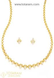 18k Diamond Necklace Sets Diamond Necklace Set Gold Bangles Design Necklace Set