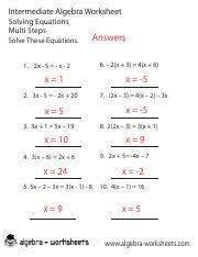 Maybe you would like to learn more about one of these? Factoring Equations Intermediate Algebra Worksheet Answers Pdf Intermediate Algebra Worksheet Solving Equations Multi Steps Solve These Equations Course Hero