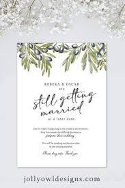 Once my mil mentioned throwing me a shower, and then after some wedding planning drama she didn't mention it again and neither did i. 10 Postponement Announcement Ideas Wedding Announcements Wedding Cancellation Wedding Cards