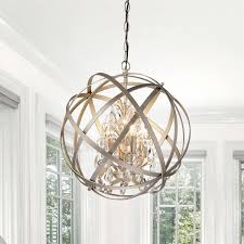 Willa Arlo Interiors Dalveen 4 Light Statement Globe Chandelier With Crystal Accents Reviews Wayfair