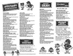 Roosters Menu In Washington Court House Ohio Usa