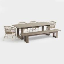 World Market Gray San Sebastian Outdoor Dining Collection Set With 2 Benches And 2 Outdoor Dining Furniture Dining Furniture Makeover Gray Patio Furniture
