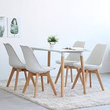 Salle à manger scandinave signée musterring le village_salle a manger scandinave | supplier: Table De Salle A Manger Complet Table Blanche 4 Chaises Blanches Design Scandinave Cuisine Salon Bureau Cdiscount Maison
