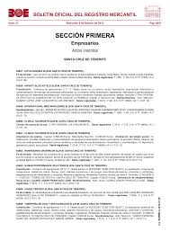 Actos de SANTA CRUZ DE TENERIFE del BORME núm. 27 de 2012