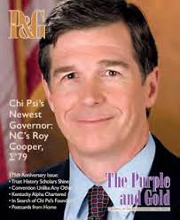 Chi Psi's Newest Governor: NC's Roy Cooper, Σ'79