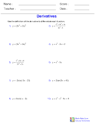 Solve each equation for x. Calculus Worksheets Differentiation Rules For Calculus Worksheets