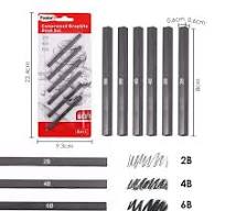 FOSKA Long-lasting Charcoal Sticks Compressed Graphite Square Drawing  Pencils for Artists Sketch Oil and Watercolor Painting