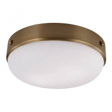 4.2 out of 5 stars. Industrial Style Flush Ceiling Light In Antique Brass With Opal Glass