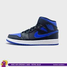 Jual sepatu nike air jordan premium biru hitam dengan harga rp95.000 dari toko online putrarezeki, kab. Jual Nike Air Jordan 1 Mid Royal Blue Biru Hitam Kota Depok Kukuko Tokopedia