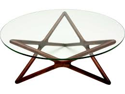 Featuring a brushed gold stainless steel base in a striking gemlike shape, jasmine coffee table is topped with the additional luxurious gleam of bold white marble. Nuevo Star Tempered Glass Walnut 39 Wide Round Coffee Table Nuehgem370
