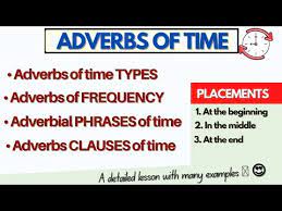 Adverbial phrases of frequency, time and place. Adverbs Of Time And Frequency Adverb Phrases And Clauses Of Time Placements Of Adverbs Of Time Youtube