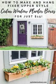 After the box planter is assembled, cut brackets to support the weight of the planter, dirt and plants and secure to the home's exterior. Easy 15 Fixer Upper Style Diy Cedar Window Boxes Joyful Derivatives