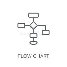 flow chart linear icon modern outline flow chart logo