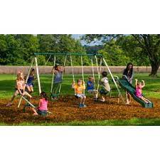 Flexible Flyer Backyard Swingin Fun Metal Swing Set Walmart Com Metal Swing Sets Metal Swings Kids Outdoor Swing Set