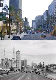 Looking East On Wilshire Bouelvard Across Normandie Avenue 1947 And Now California History Los Angeles History Los Angeles Area