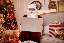 Facebook gives people the power to share and makes the world. Premium Photo Santa Claus Sitting On Couch And Talking On Mobile Phone Near The Fireplace And Christmas Tree With Gifts