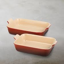 The cost of the stoneware varies greatly. Le Creuset Heritage Stoneware Rectangular Baking Pans Set Of 2 Williams Sonoma