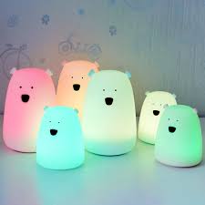 1pc Silicone Night Light Bedside Lamp Bear Color Light Children Cute Night Lamp Bedroom Kid Light Gift Pressure Reducing Toy Led Night Lights Aliexpress