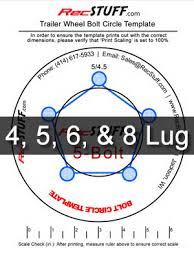 4 Trailer Wheel Bolt Pattern Template 5 Lug Pattern Chart
