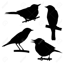 Bird Sitting On Tree Branch Drawing Silhouettes Of The Birds Sitting On Branch Tree Bird Silhouette Animal Silhouette Silhouette Vector