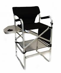 deluxe tall director chair w side table and cup holder portable chair directors chair chair side table