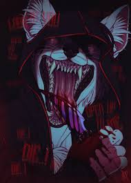 Rule 34 - Anthro Black Clothing Black Hair Black Jacket Black Topwear Blood  Blood On Hand Blood On Knife Bodily Fluids Bust Portrait Canid Clothed  Clothing Front View Fur Hair Hi Res