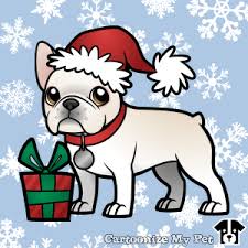 Cartoon Cream Frenchie In A Santa Hat Bulldogcartoon Bulldog Cartoon French Bulldog Drawing French Bulldog Art