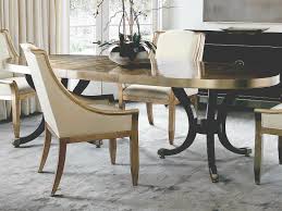 Black living room table set. Caracole Classic Taupe Silver Leaf With Gold Satin Ebony 82 120 W X 42 D Oval Dining Table With Extension Caccla015206