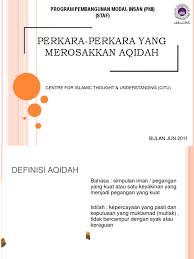 Mempercayai dia sahaja yang berkuasa. Perkarayangmerosakkanakidah 110622063441 Phpapp01
