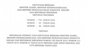 Sekretariat Kabinet Republik Indonesia Pemerintah Keluarkan Skb 3 Menteri Hapus Tiga Hari Cuti Bersama 2020 Sekretariat Kabinet Republik Indonesia