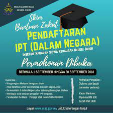 #kypjinfo | promosi diskaun 40% untuk bayaran balik penuh yuran pengajian untuk pelajar kypj yang telah tamat dan berhenti. Skim Bantuan Zakat Pendaftaran Ipt Dalam Negara 2018 Sesi September Pertubuhan Mahasiswa Johor