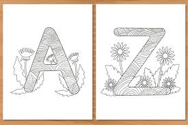The set includes facts about parachutes, the statue of liberty, and more. Alphabet A Z 26 Coloring Pages 573868 Printables Design Bundles